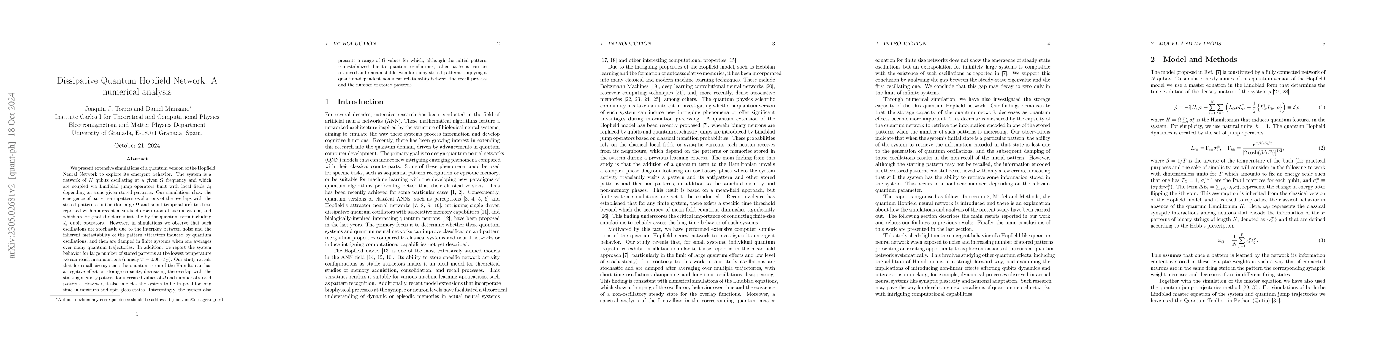 Thumbnail for Dissipative Quantum Hopfield Network: A numerical analysis