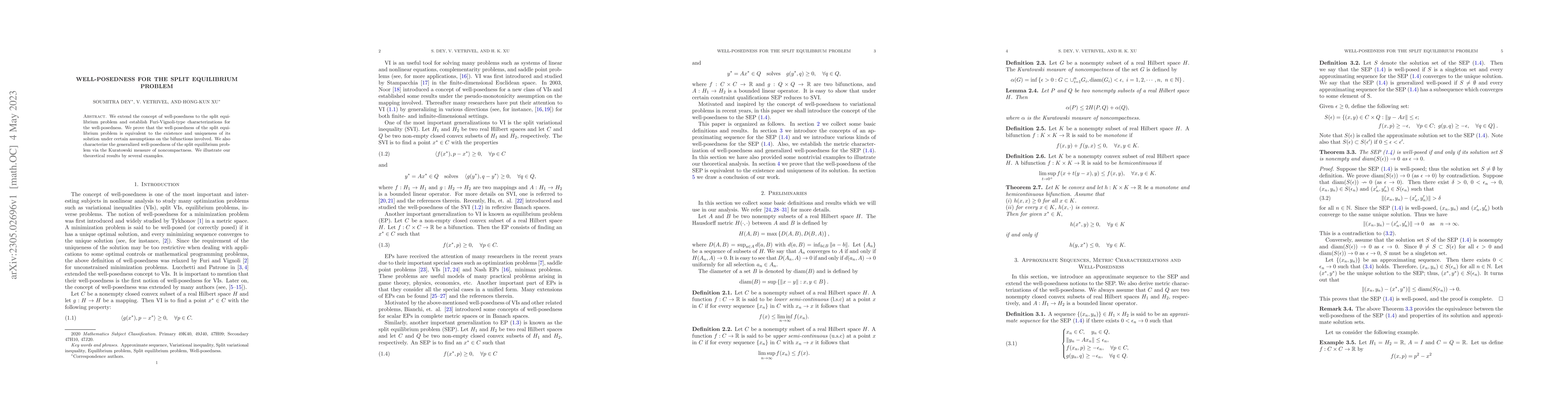 Thumbnail for Well-posedness for the split equilibrium problem