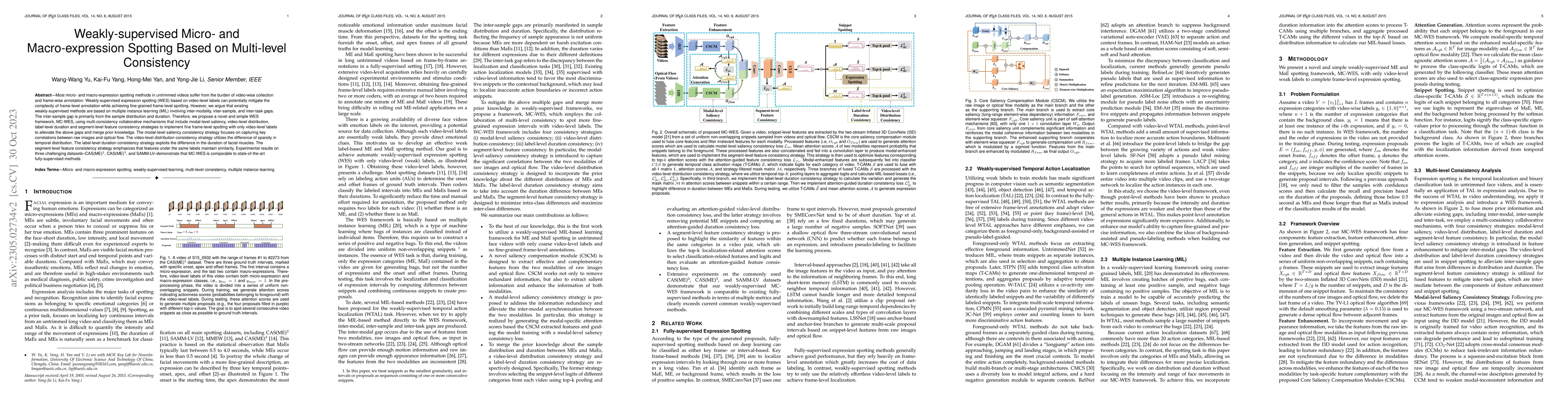 Thumbnail for Weakly-supervised Micro- and Macro-expression Spotting Based on
  Multi-level Consistency