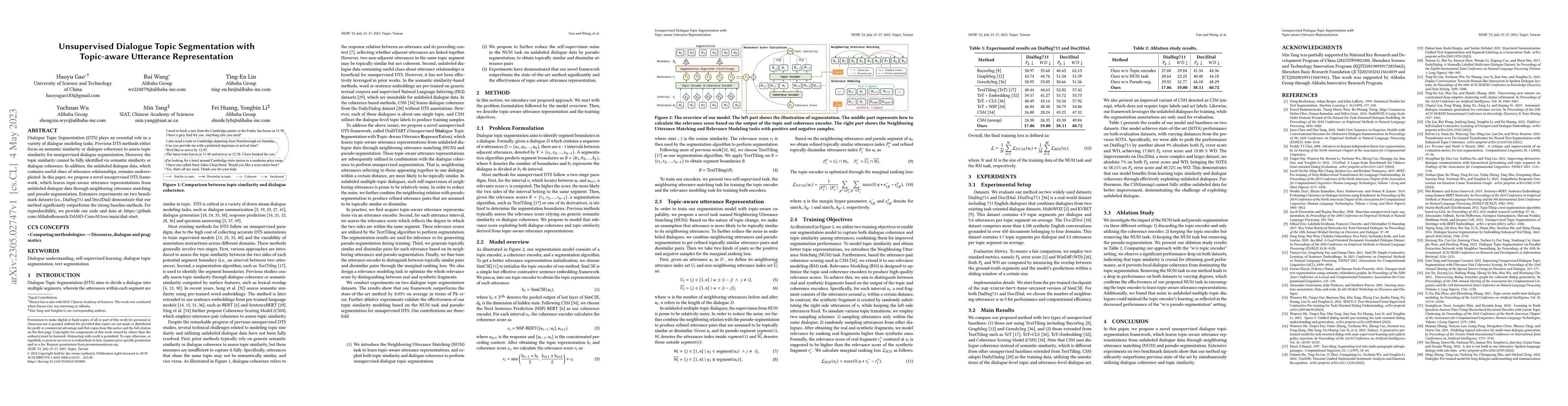 Thumbnail for Unsupervised Dialogue Topic Segmentation with Topic-aware Utterance
  Representation