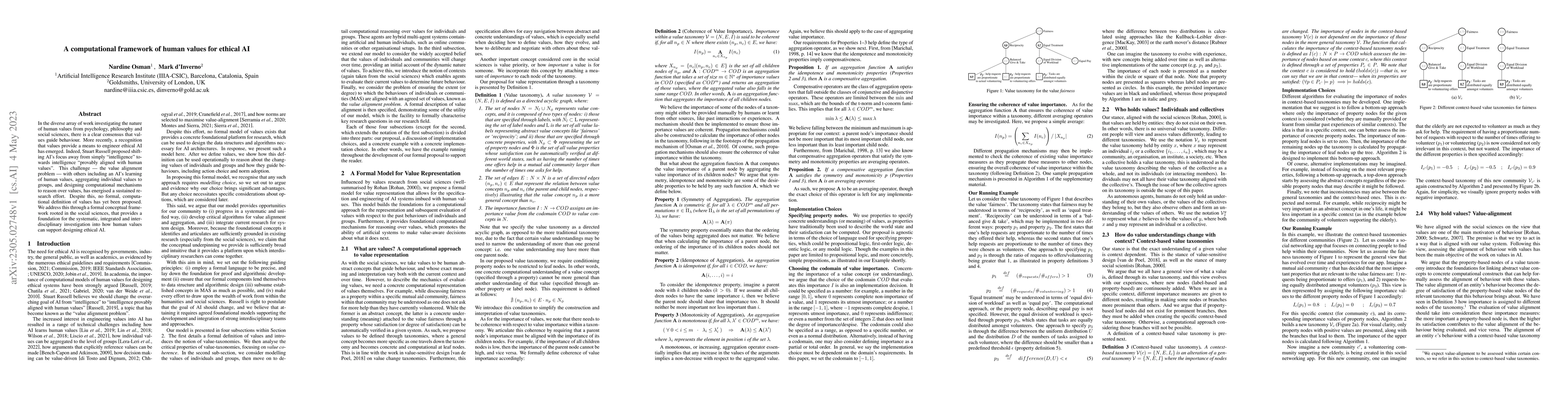 Thumbnail for A computational framework of human values for ethical AI