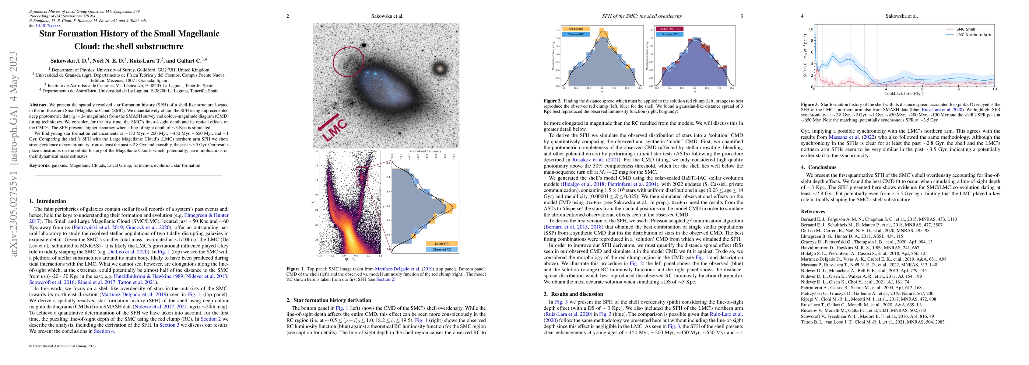 Thumbnail for Star Formation History of the Small Magellanic Cloud: the shell
  substructure