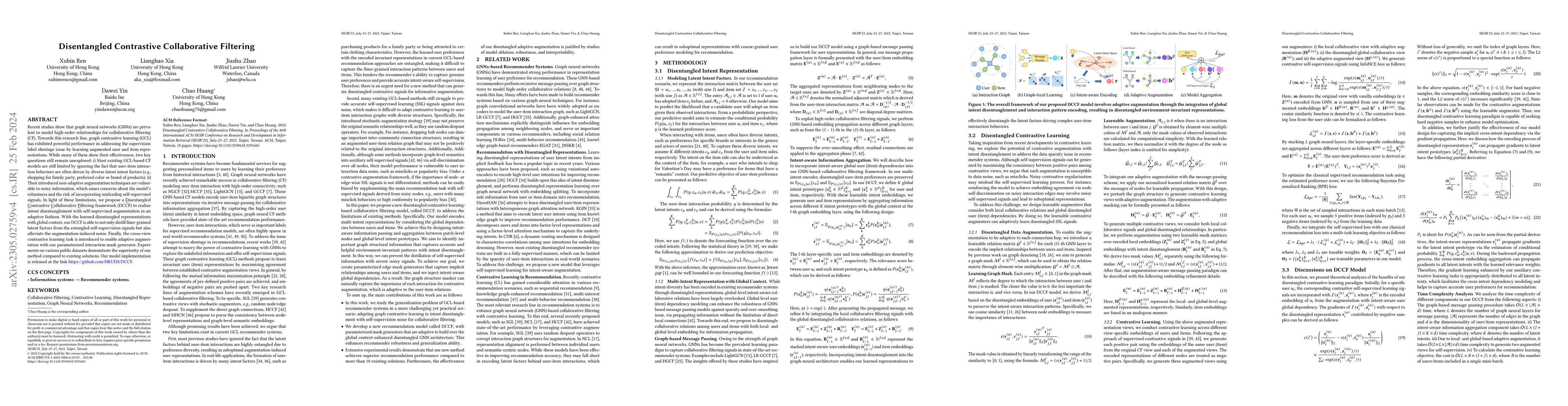 Thumbnail for Disentangled Contrastive Collaborative Filtering