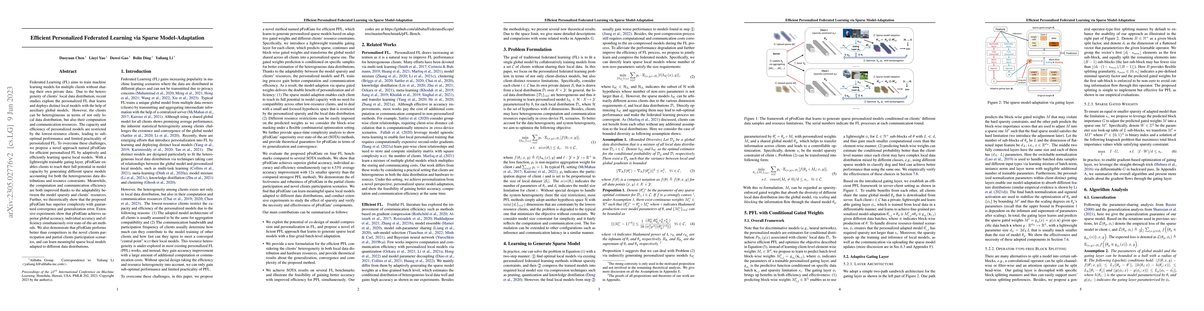 Thumbnail for Efficient Personalized Federated Learning via Sparse Model-Adaptation