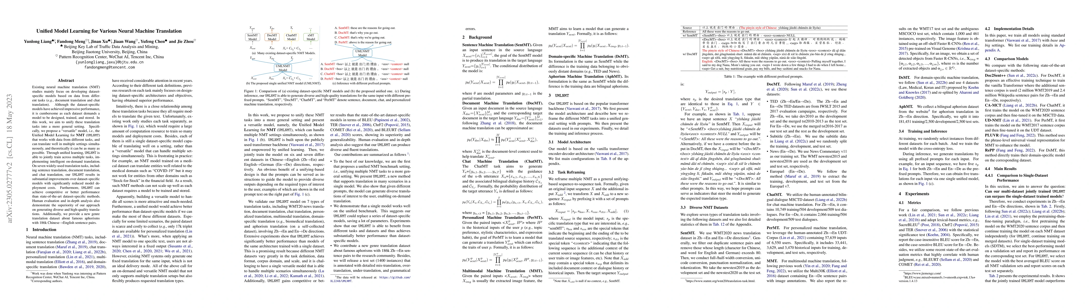 Thumbnail for Unified Model Learning for Various Neural Machine Translation