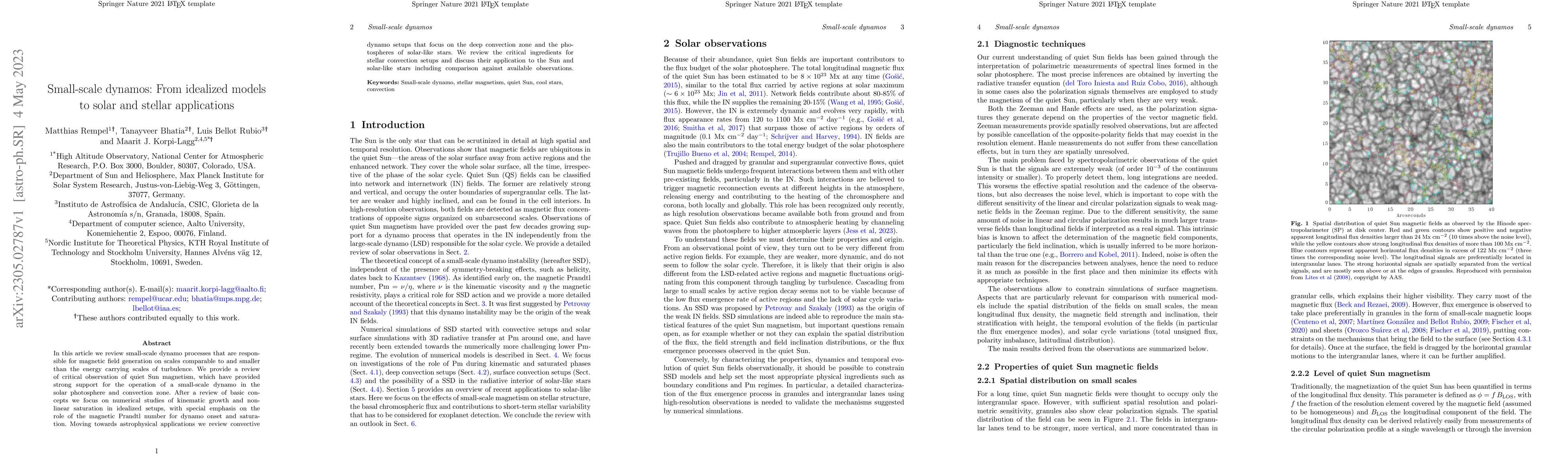 Thumbnail for Small-scale dynamos: From idealized models to solar and stellar
  applications