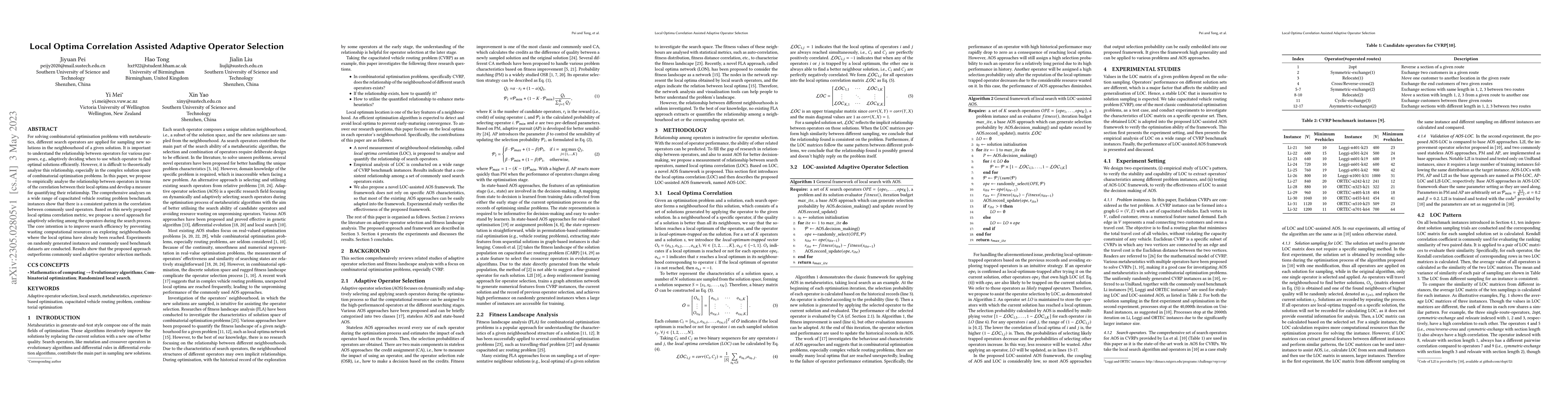 Thumbnail for Local Optima Correlation Assisted Adaptive Operator Selection
