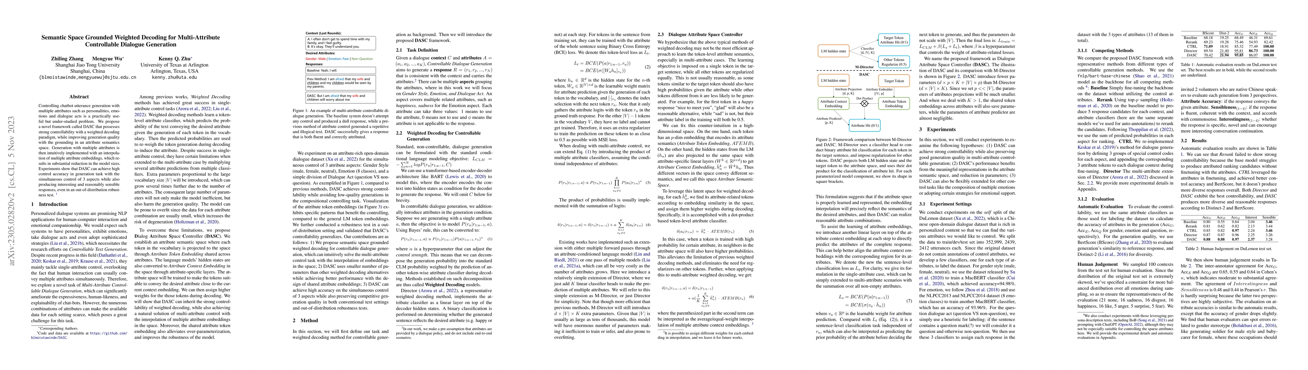 Thumbnail for Semantic Space Grounded Weighted Decoding for Multi-Attribute
  Controllable Dialogue Generation