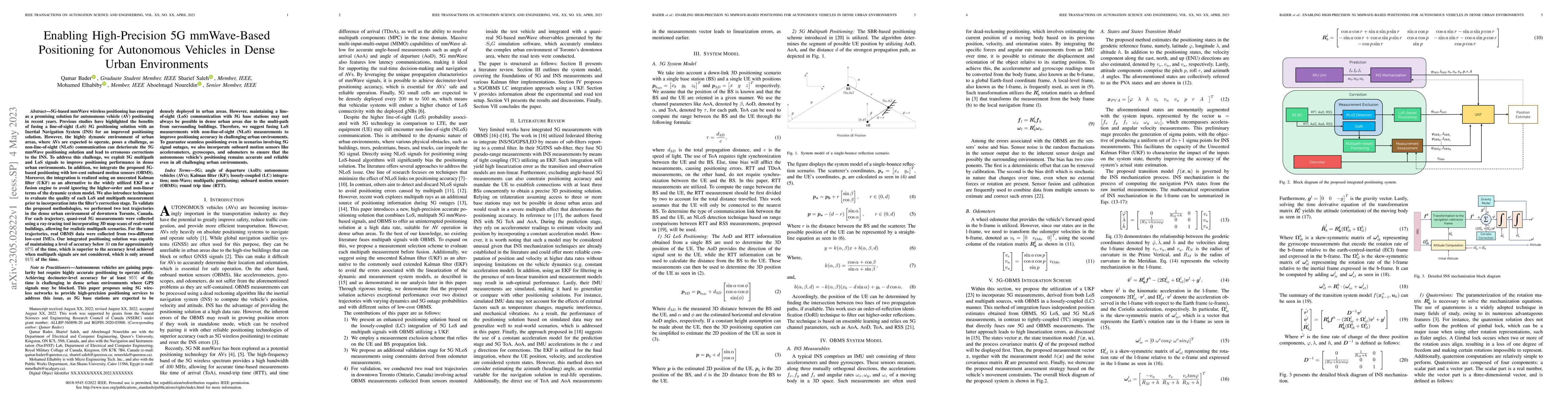Thumbnail for Enabling High-Precision 5G mmWave-Based Positioning for Autonomous
  Vehicles in Dense Urban Environments