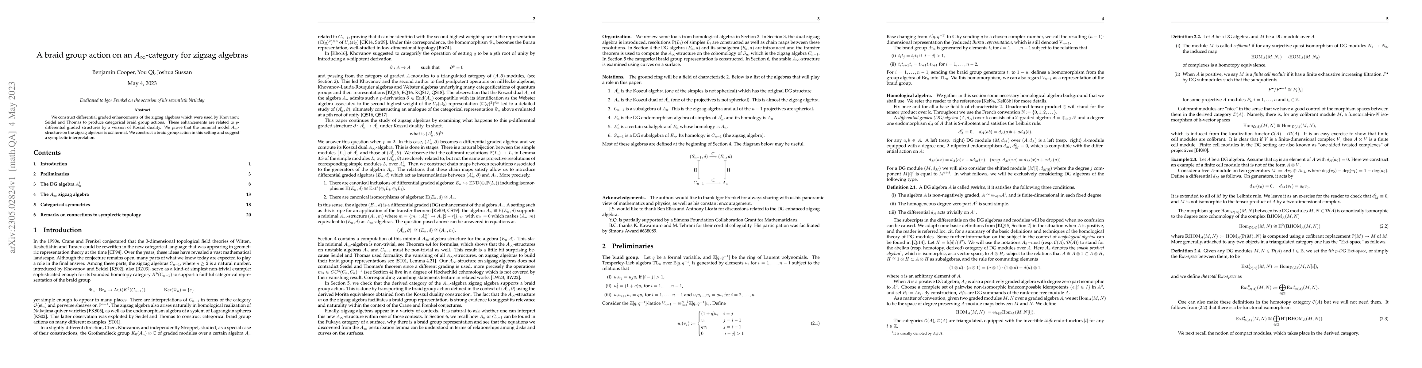 Thumbnail for A braid group action on an $A_\infty$-category for zigzag algebras