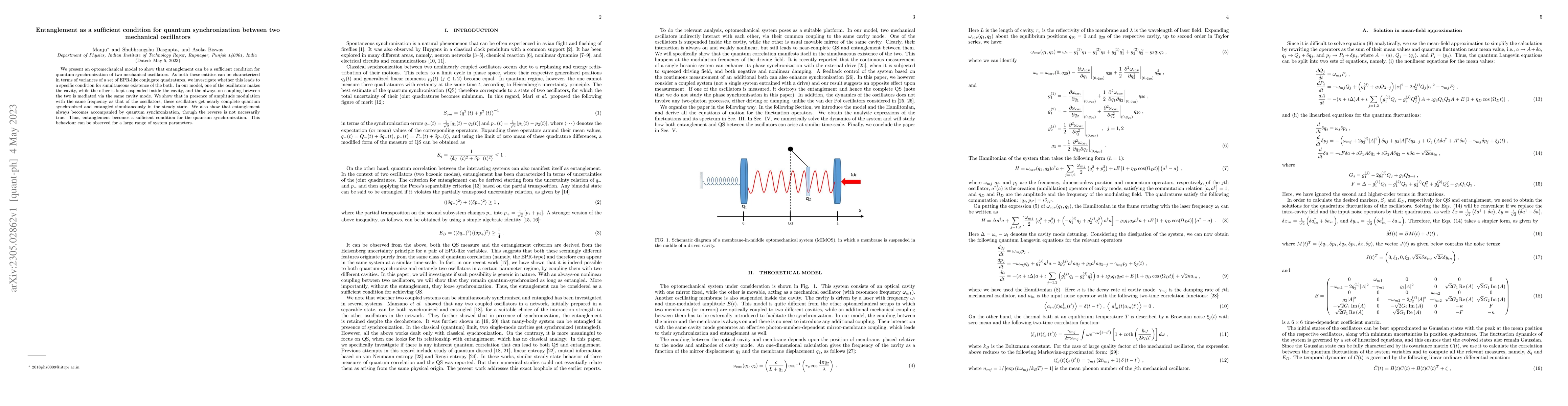 Thumbnail for Entanglement as a sufficient condition for quantum synchronization
  between two mechanical oscillators