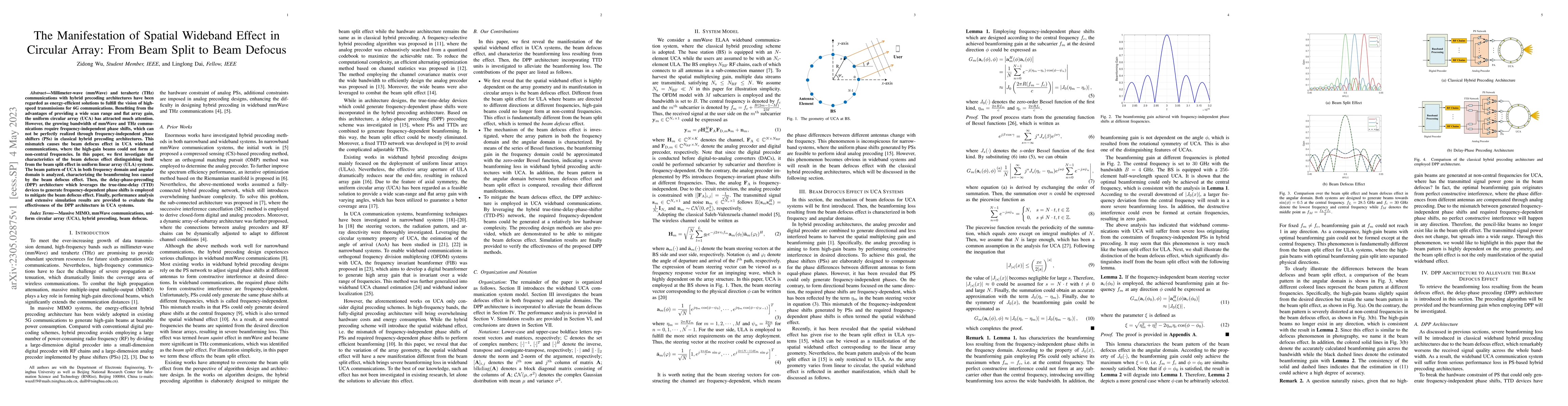 Thumbnail for The Manifestation of Spatial Wideband Effect in Circular Array: From
  Beam Split to Beam Defocus
