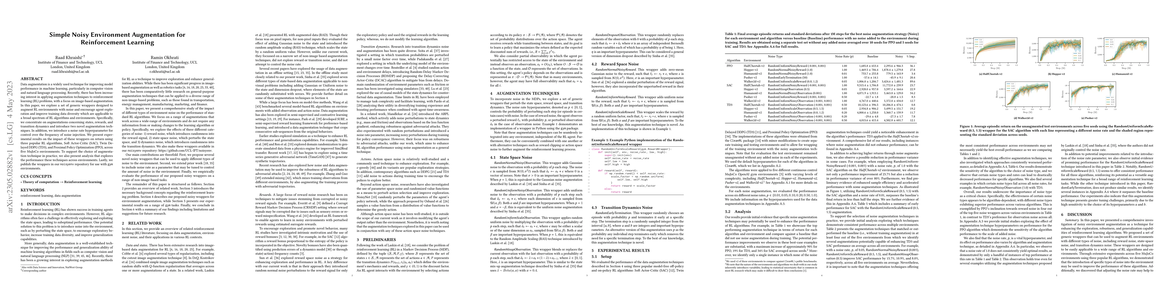 Thumbnail for Simple Noisy Environment Augmentation for Reinforcement Learning