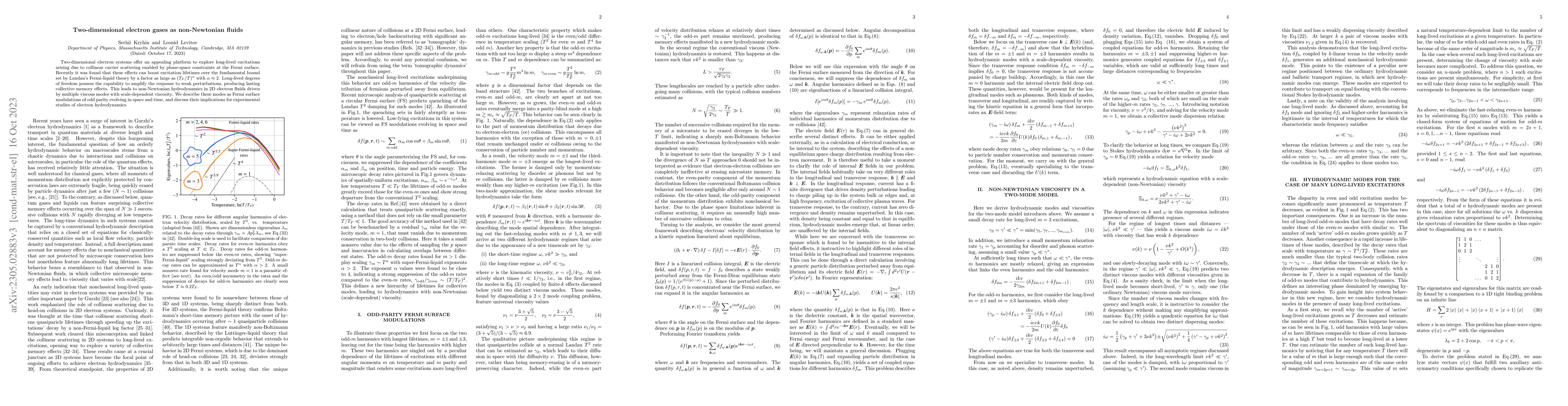 Thumbnail for Two-dimensional electron gases as non-Newtonian fluids