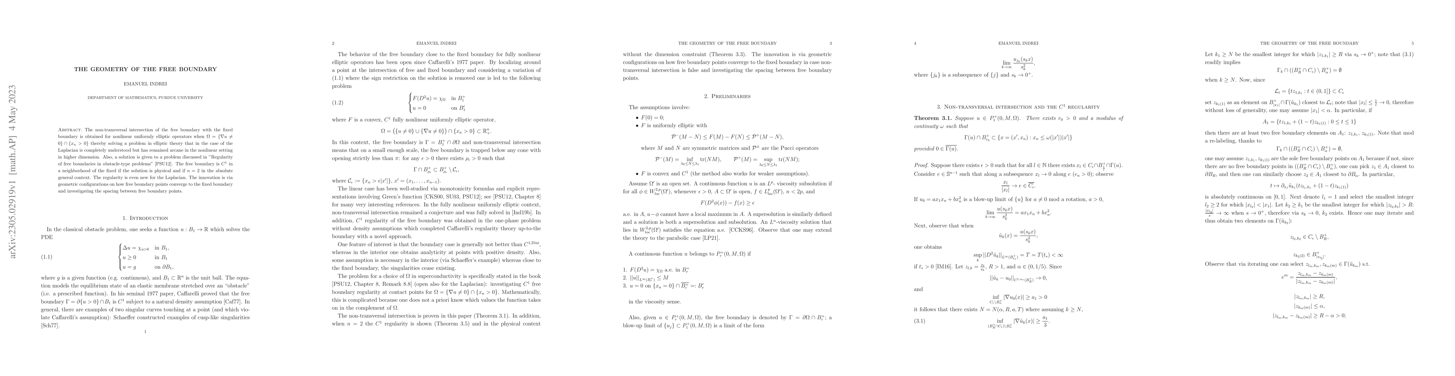 Thumbnail for The geometry of the free boundary