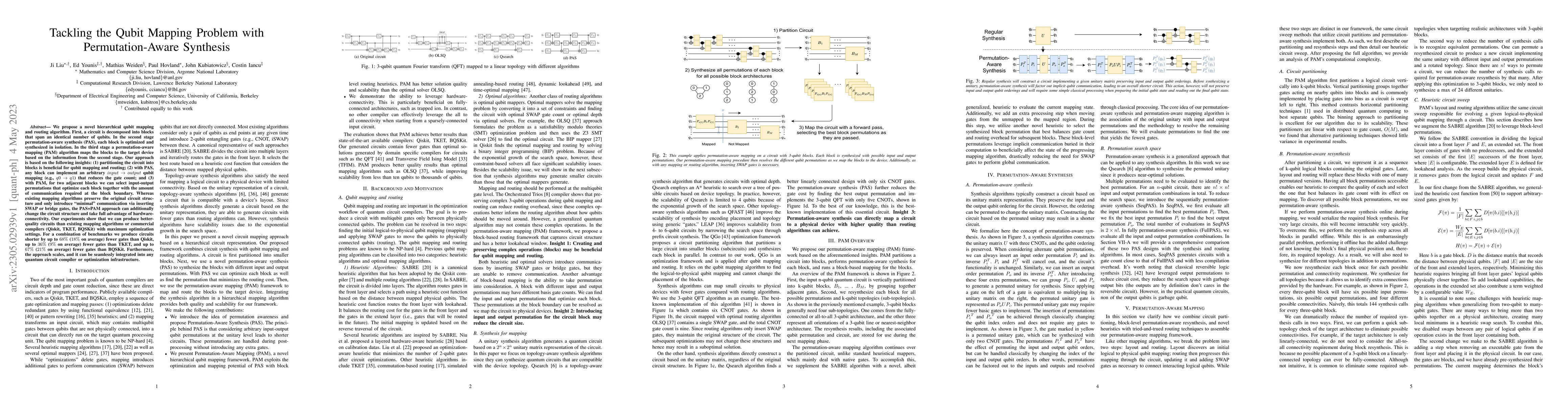 Thumbnail for Tackling the Qubit Mapping Problem with Permutation-Aware Synthesis