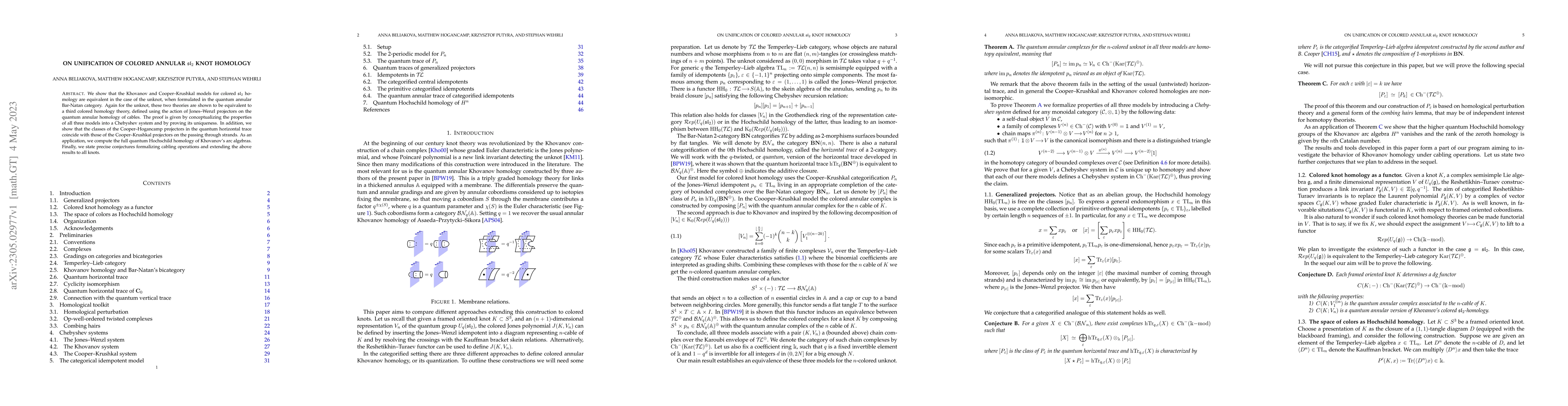 Thumbnail for On unification of colored annular sl(2) knot homology