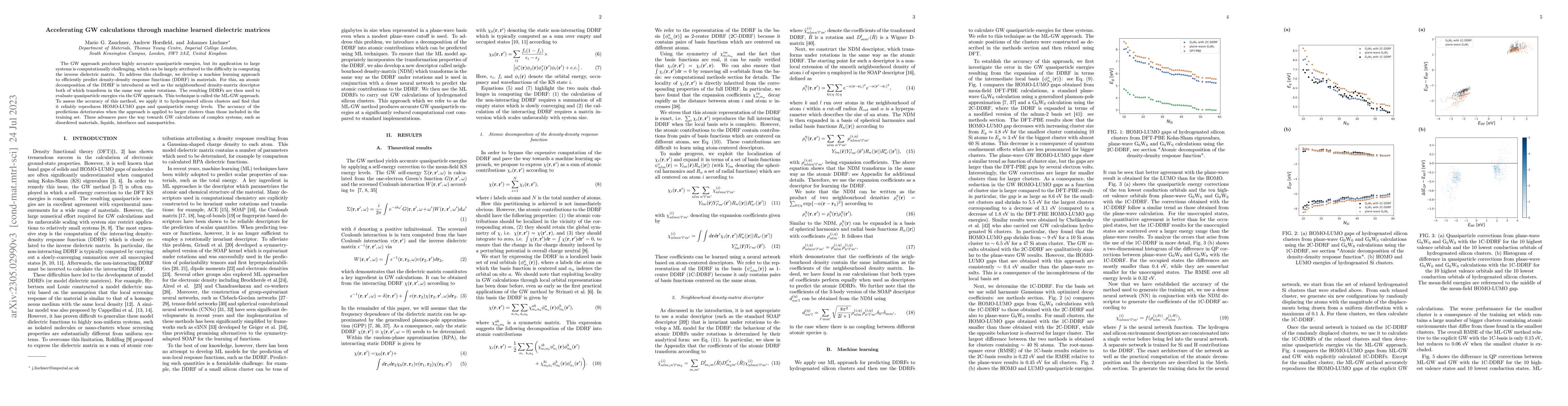 Thumbnail for Accelerating GW calculations through machine learned dielectric matrices