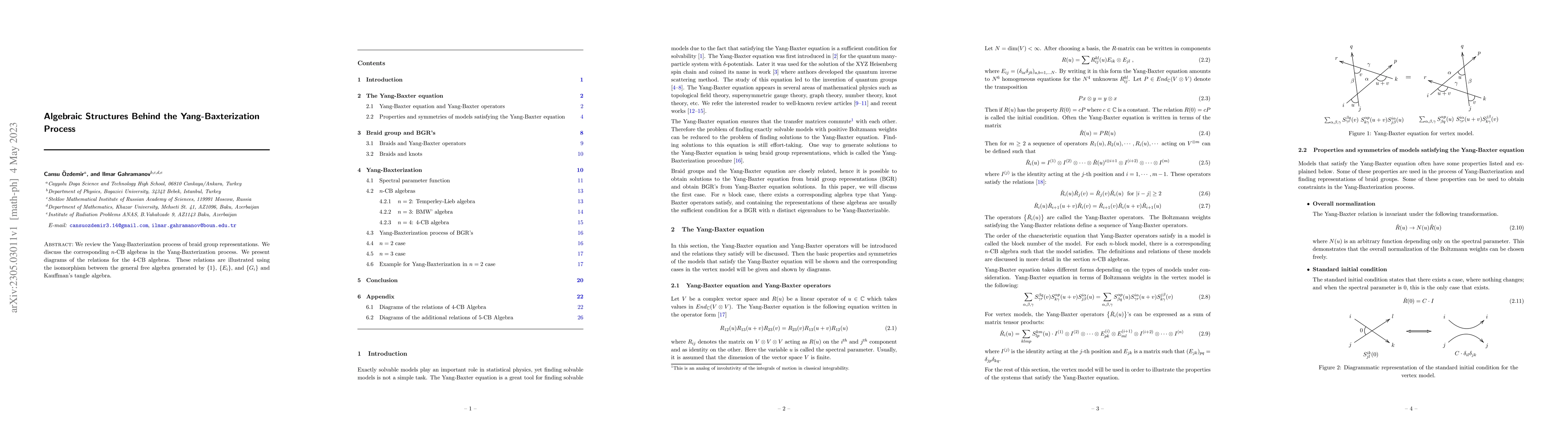 Thumbnail for Algebraic Structures Behind the Yang-Baxterization Process