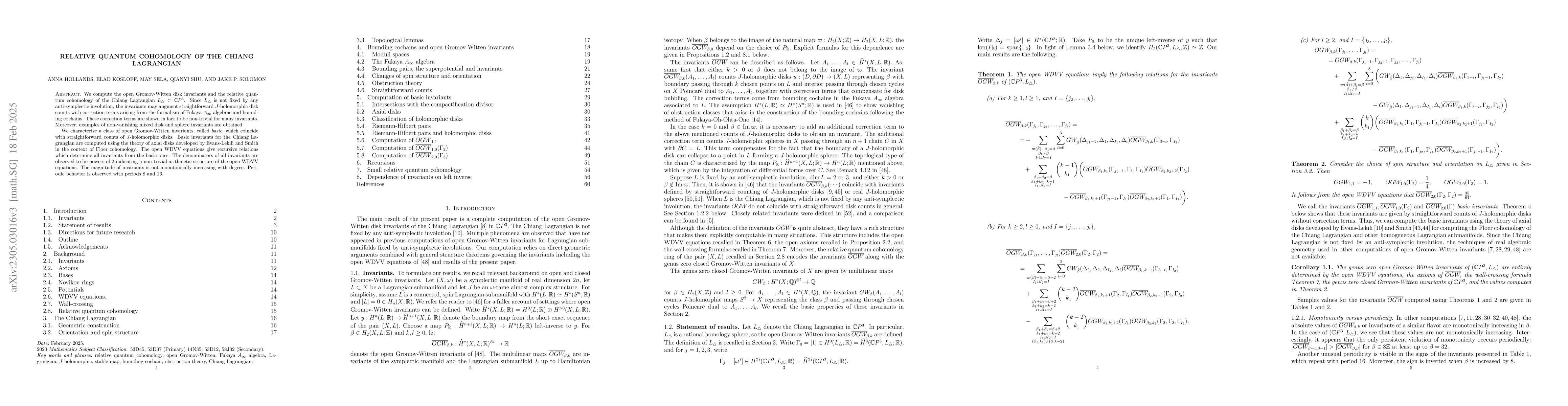 Thumbnail for Relative quantum cohomology of the Chiang Lagrangian