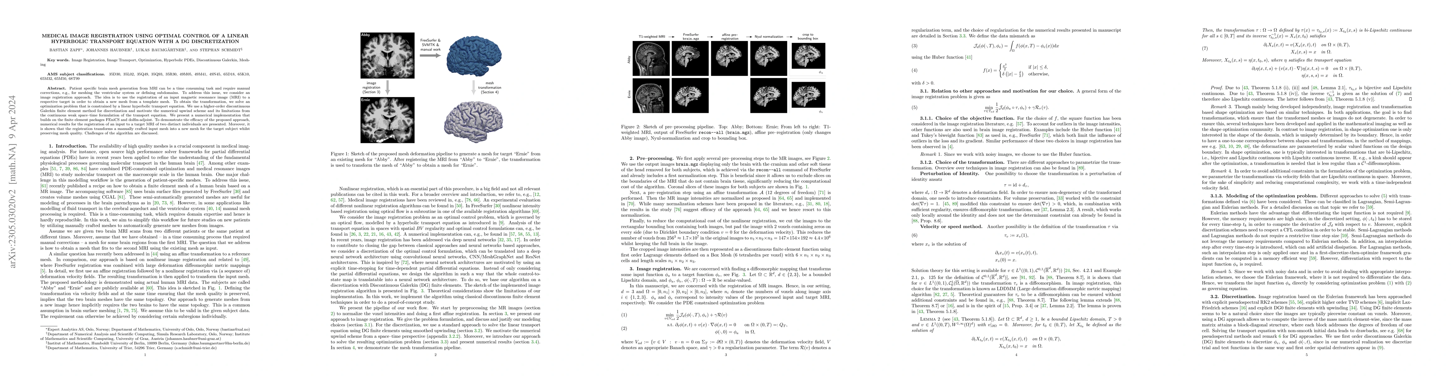 Thumbnail for Medical Image Registration using optimal control of a linear hyperbolic
  transport equation with a DG discretization