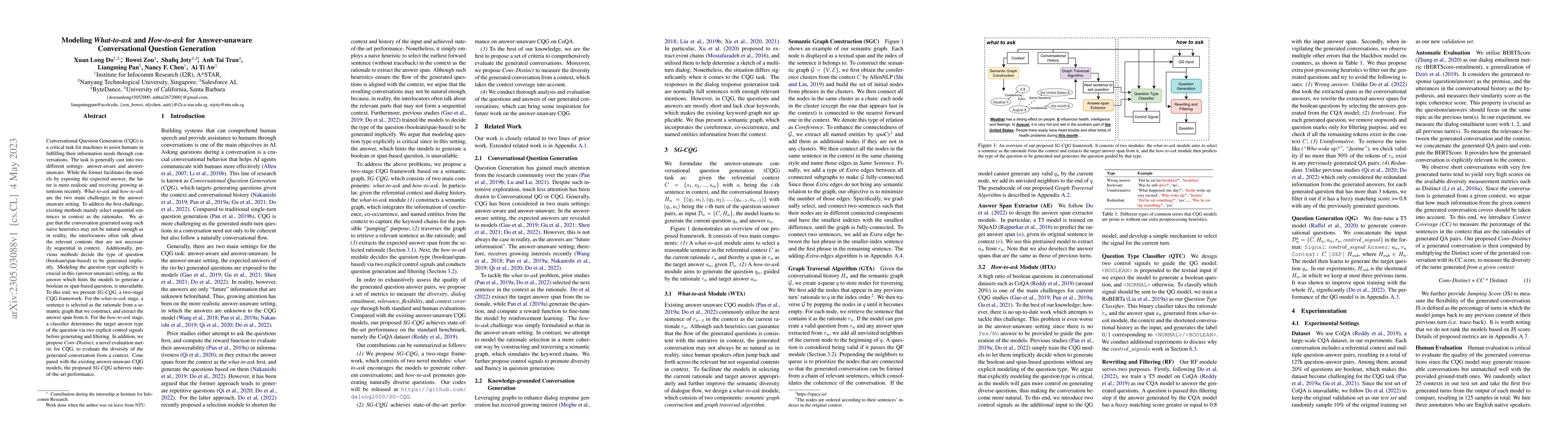 Thumbnail for Modeling What-to-ask and How-to-ask for Answer-unaware Conversational
  Question Generation