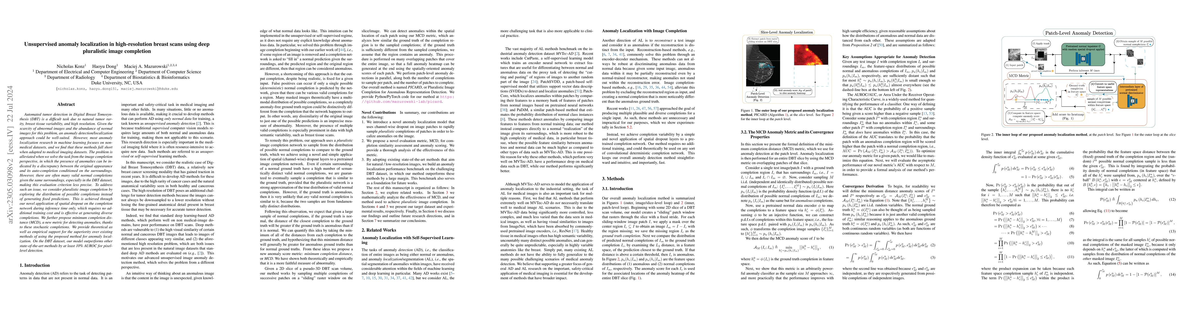 Thumbnail for Unsupervised anomaly localization in high-resolution breast scans using
  deep pluralistic image completion
