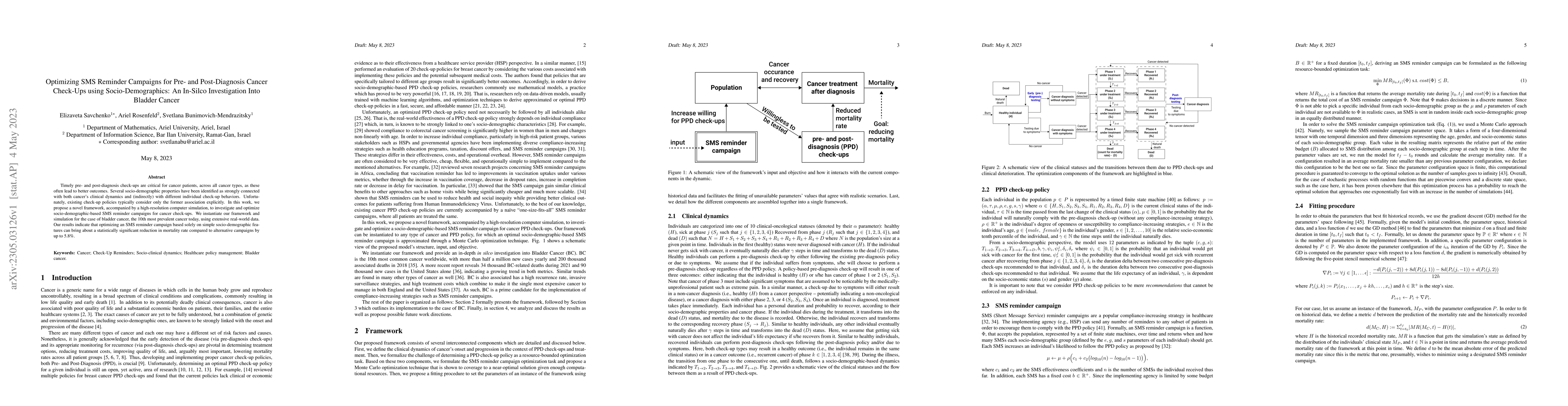 Thumbnail for Optimizing SMS Reminder Campaigns for Pre- and Post-Diagnosis Cancer
  Check-Ups using Socio-Demographics: An In-Silco Investigation Into Bladder
  Cancer