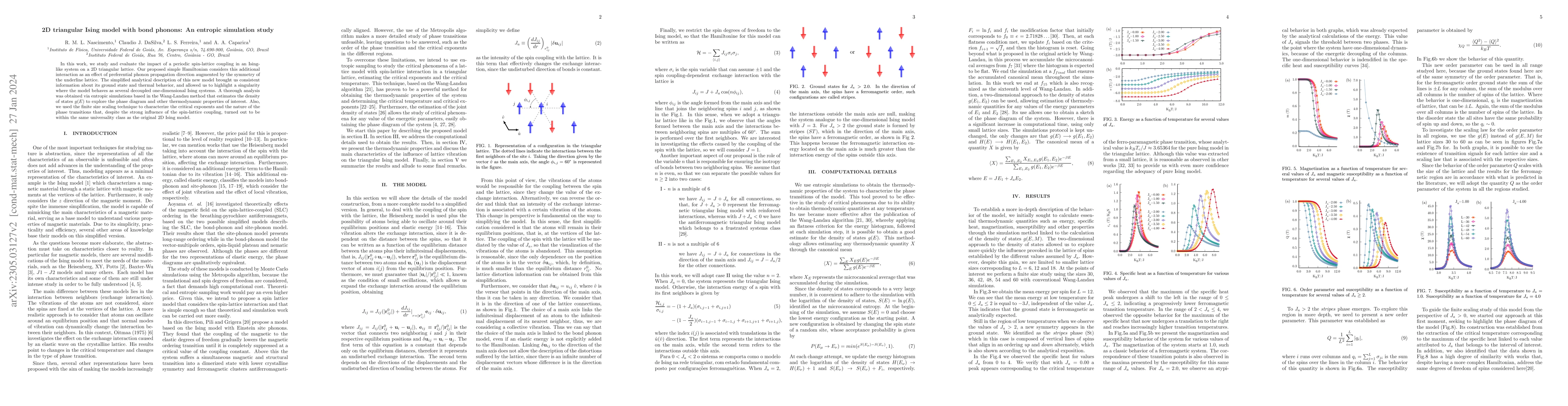 Thumbnail for 2D triangular Ising model with bond phonons: An entropic simulation
  study