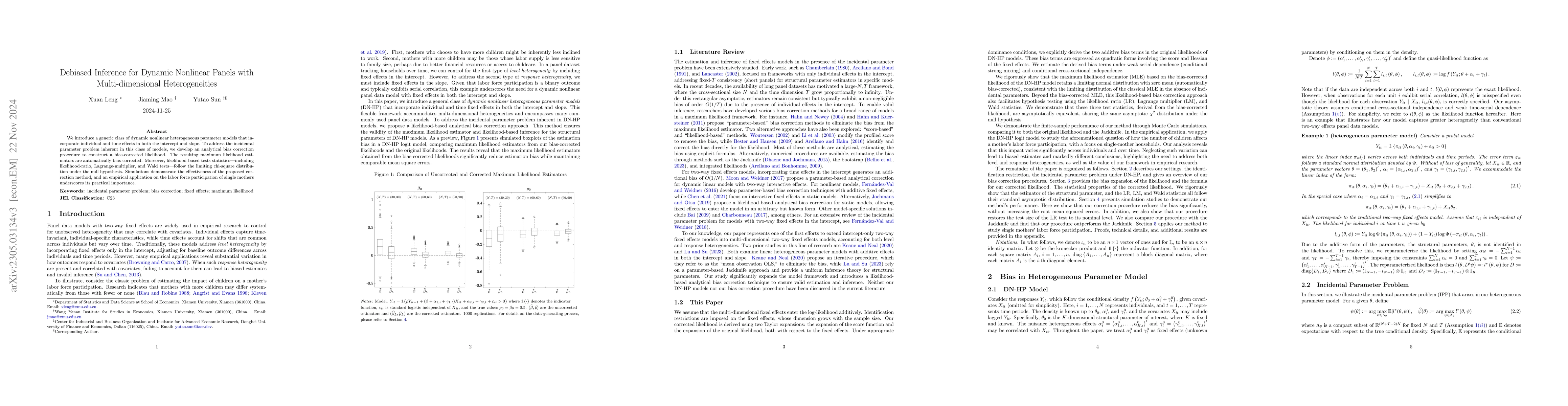 Thumbnail for Debiased inference for dynamic nonlinear models with two-way fixed
  effects