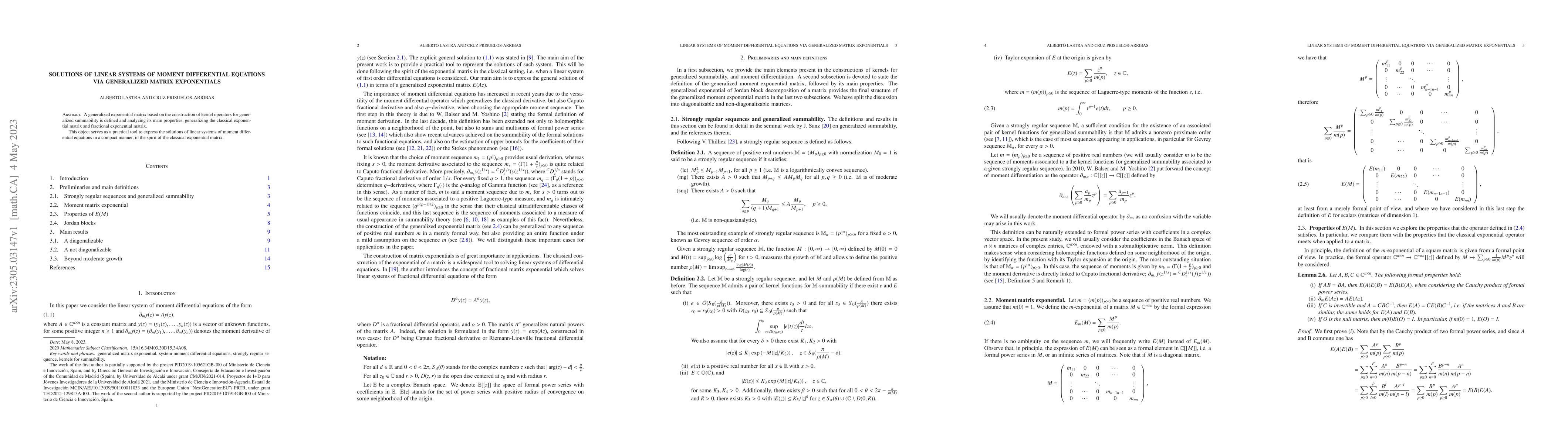 Thumbnail for Solutions of linear systems of moment differential equations via
  generalized matrix exponentials