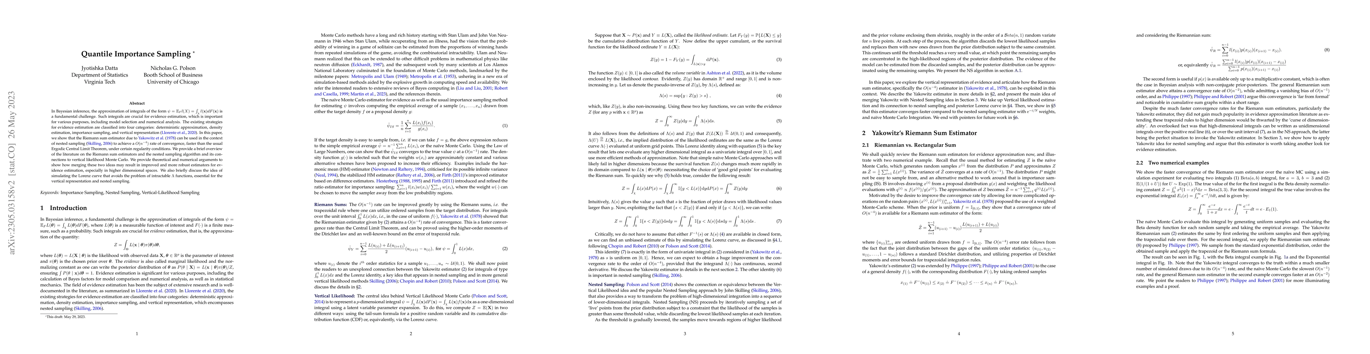 Thumbnail for Quantile Importance Sampling
