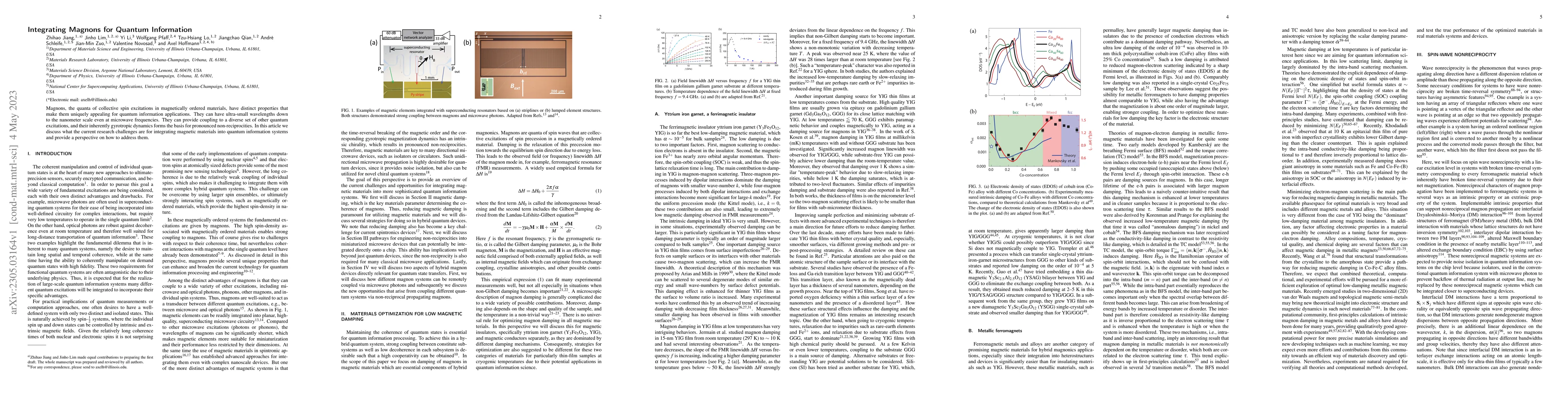 Thumbnail for Integrating Magnons for Quantum Information