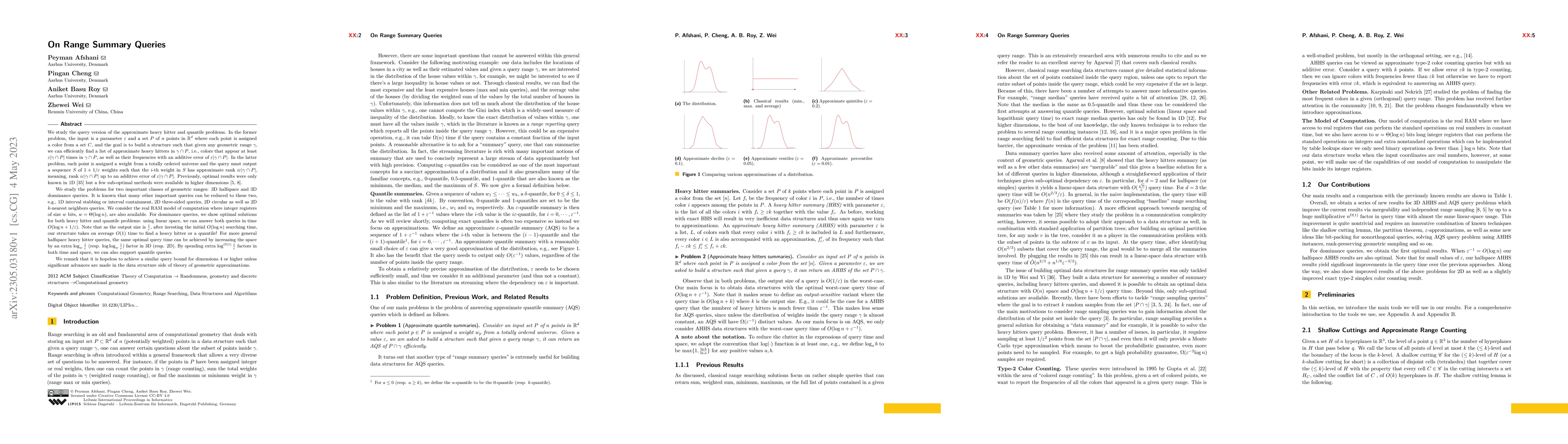 Thumbnail for On Range Summary Queries