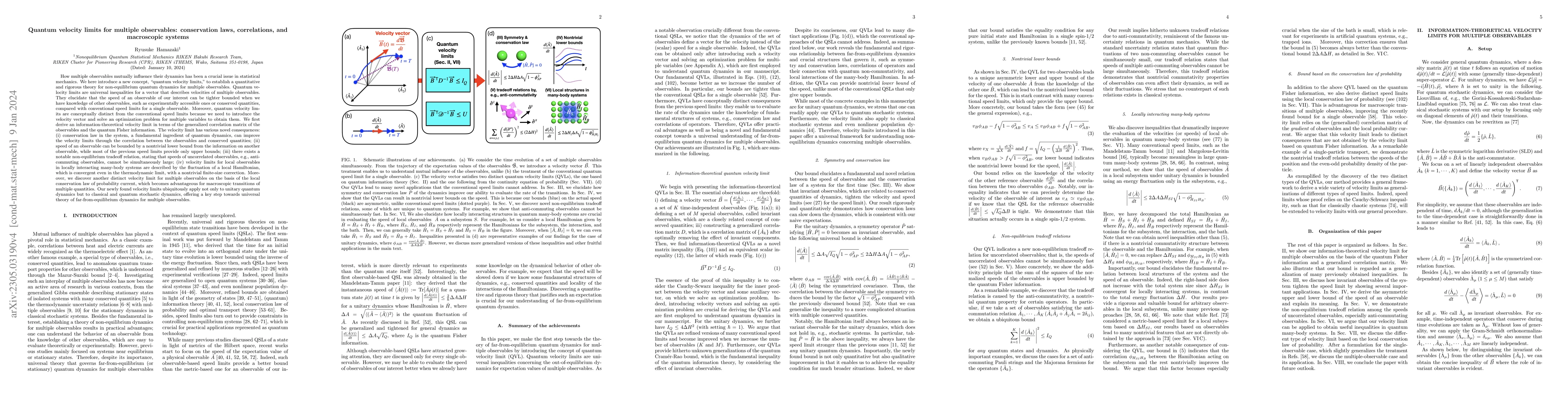 Thumbnail for Quantum Velocity Limits for Multiple Observables: Conservation Laws,
  Correlations, and Macroscopic Systems