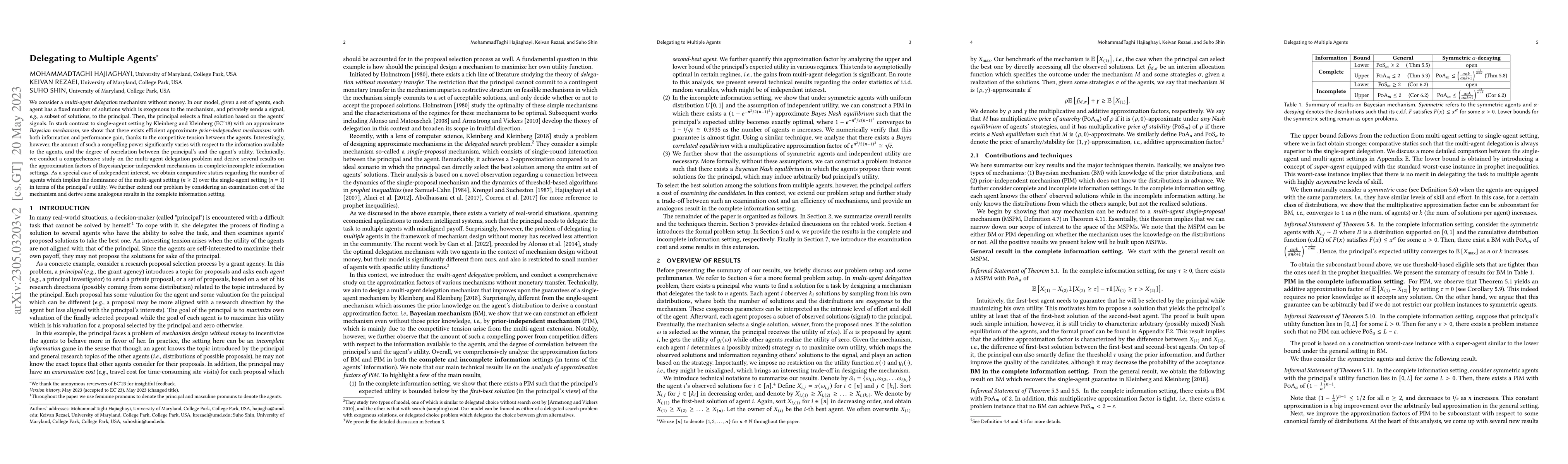 Thumbnail for Delegating to Multiple Agents