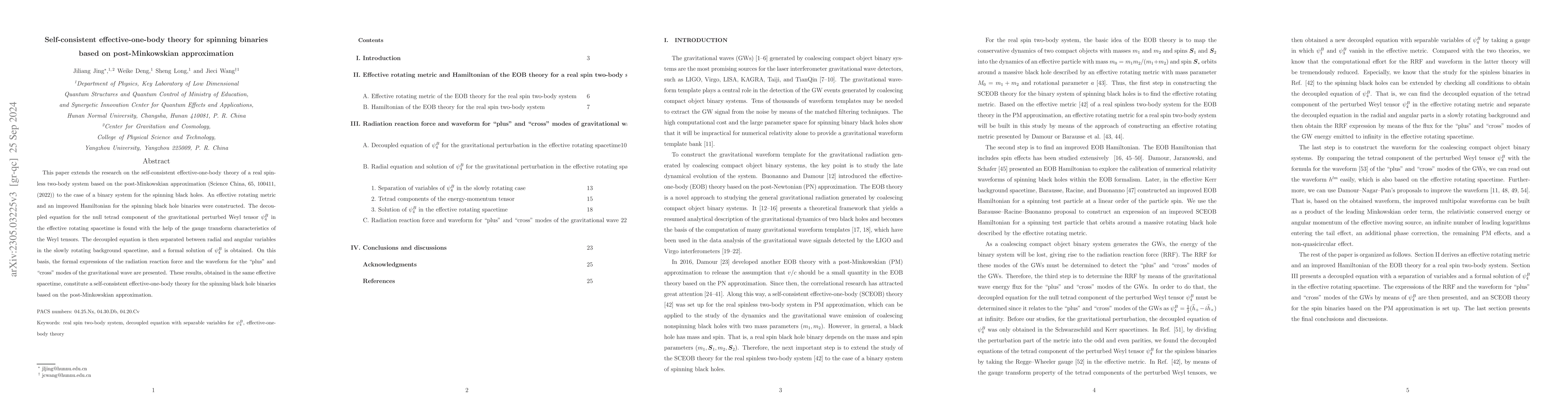 Thumbnail for Self-consistent effective-one-body theory for spinning binaries based on
  post-Minkowskian approximation