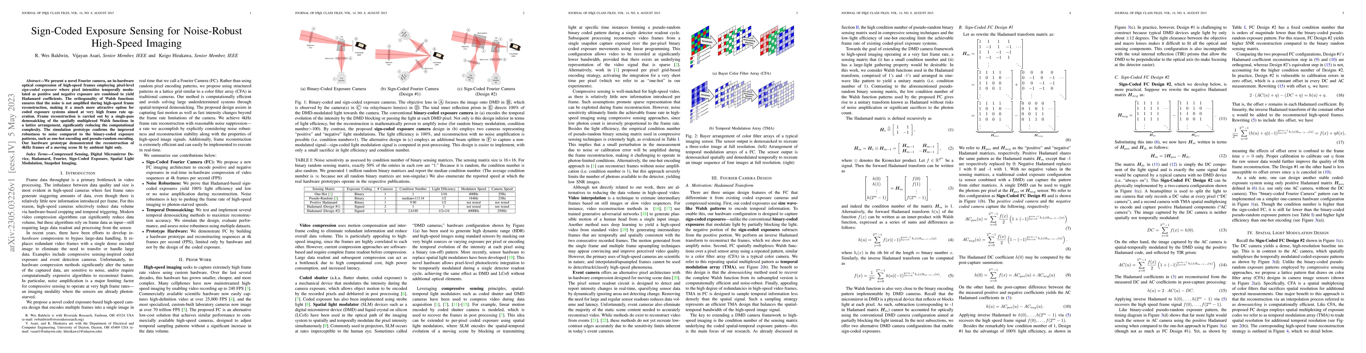 Thumbnail for Sign-Coded Exposure Sensing for Noise-Robust High-Speed Imaging