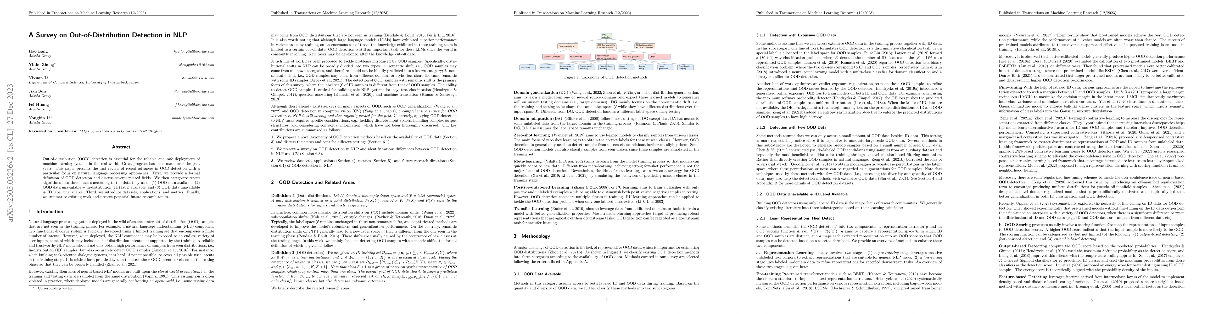 Thumbnail for A Survey on Out-of-Distribution Detection in NLP