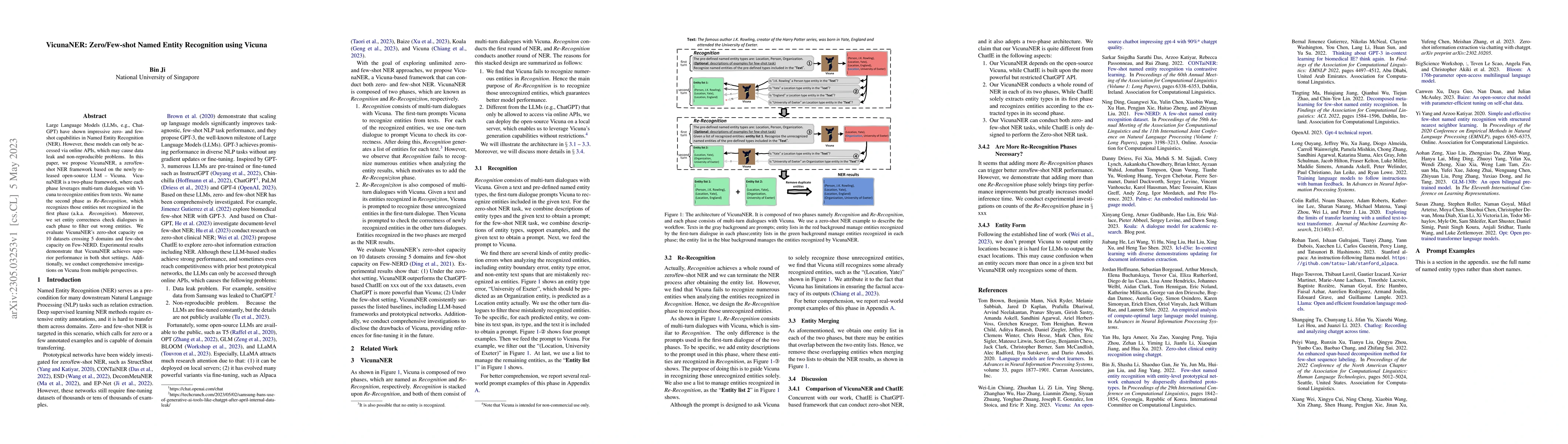 Thumbnail for VicunaNER: Zero/Few-shot Named Entity Recognition using Vicuna