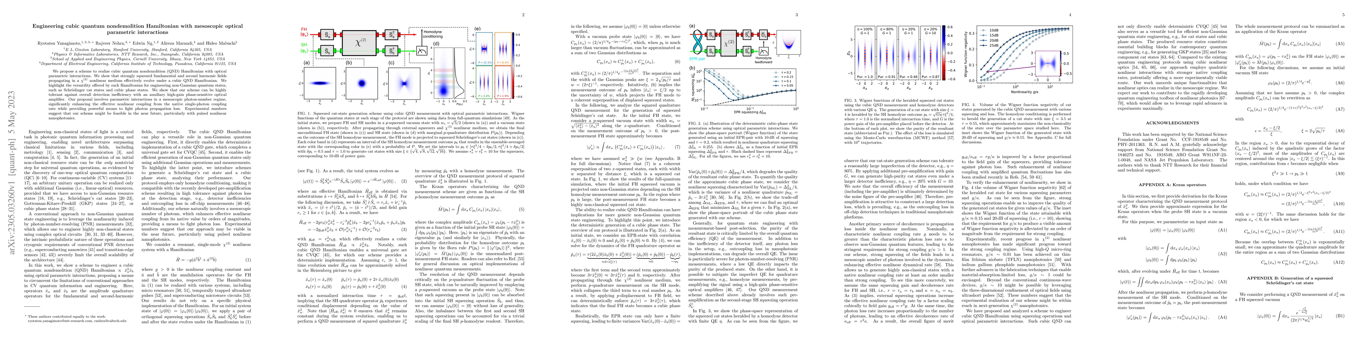 Thumbnail for Engineering cubic quantum nondemolition Hamiltonian with mesoscopic
  optical parametric interactions