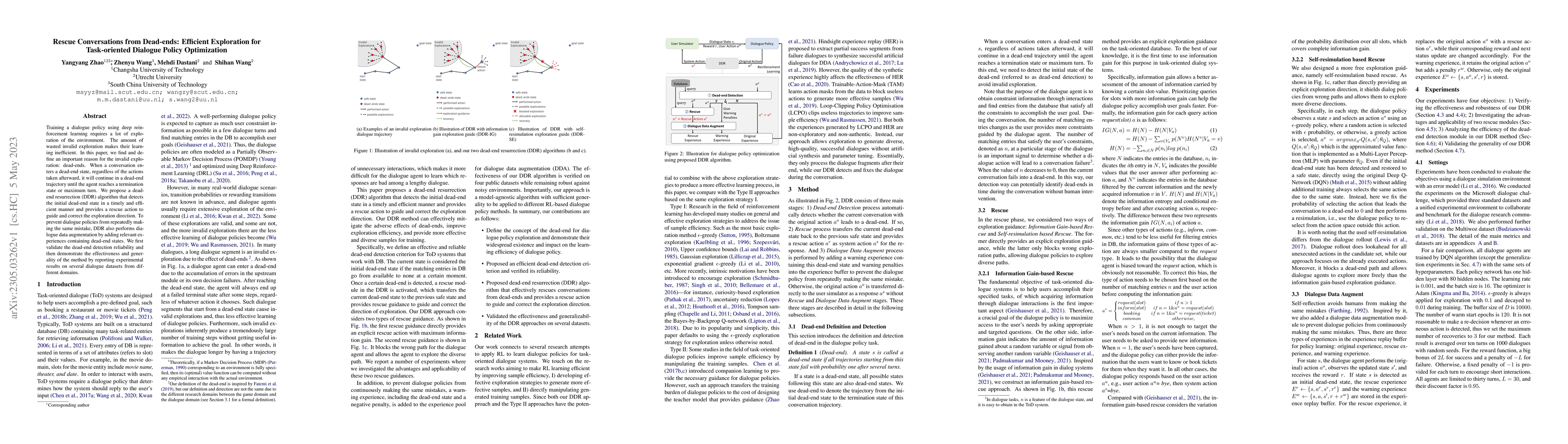 Thumbnail for Rescue Conversations from Dead-ends: Efficient Exploration for
  Task-oriented Dialogue Policy Optimization