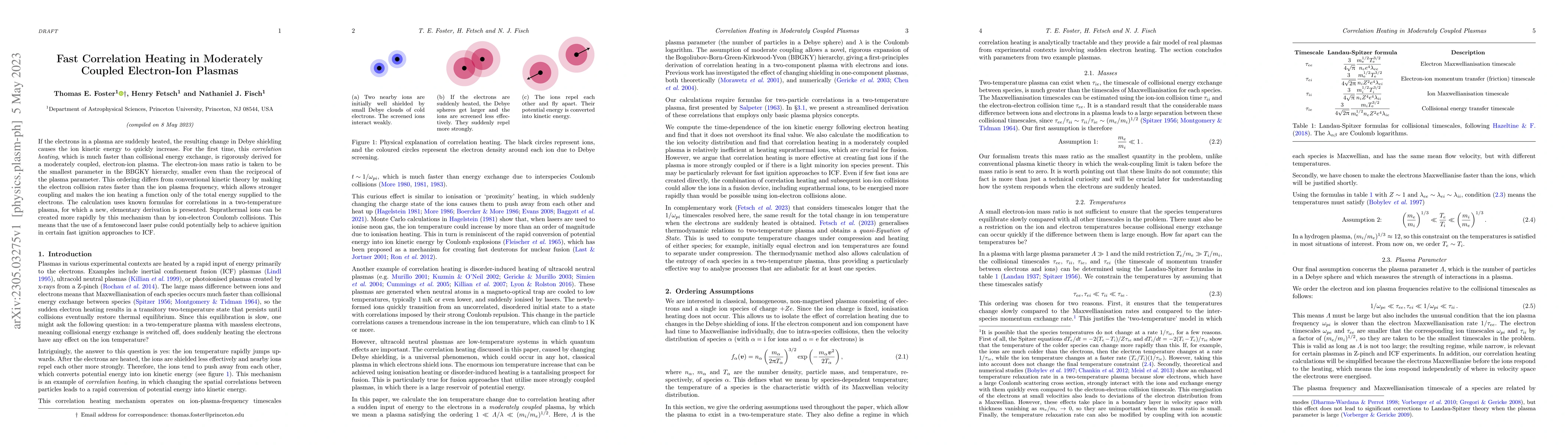 Thumbnail for Fast Correlation Heating in Moderately Coupled Electron-Ion Plasmas