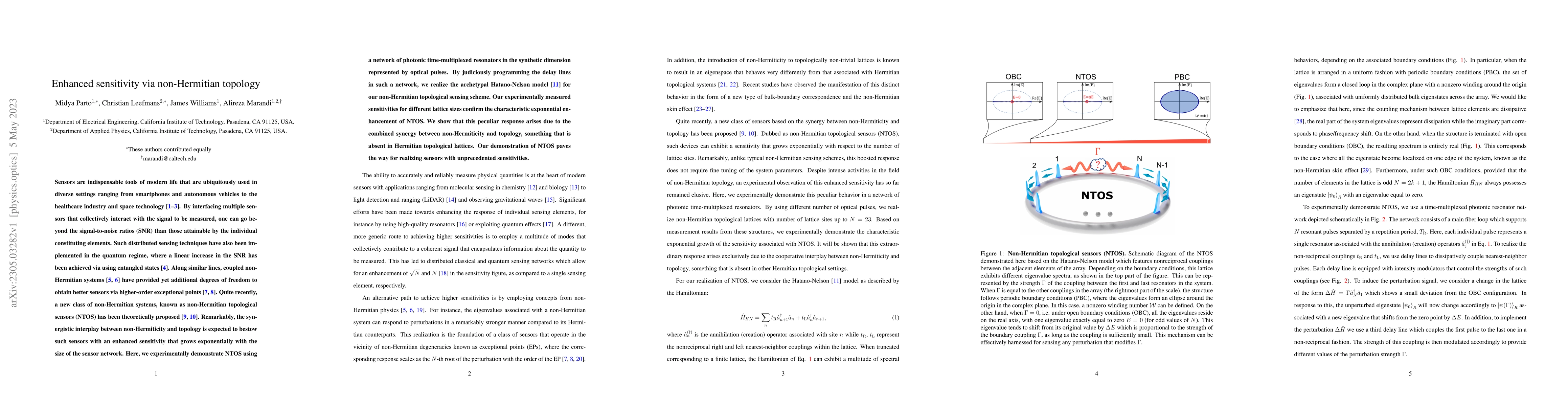 Thumbnail for Enhanced sensitivity via non-Hermitian topology