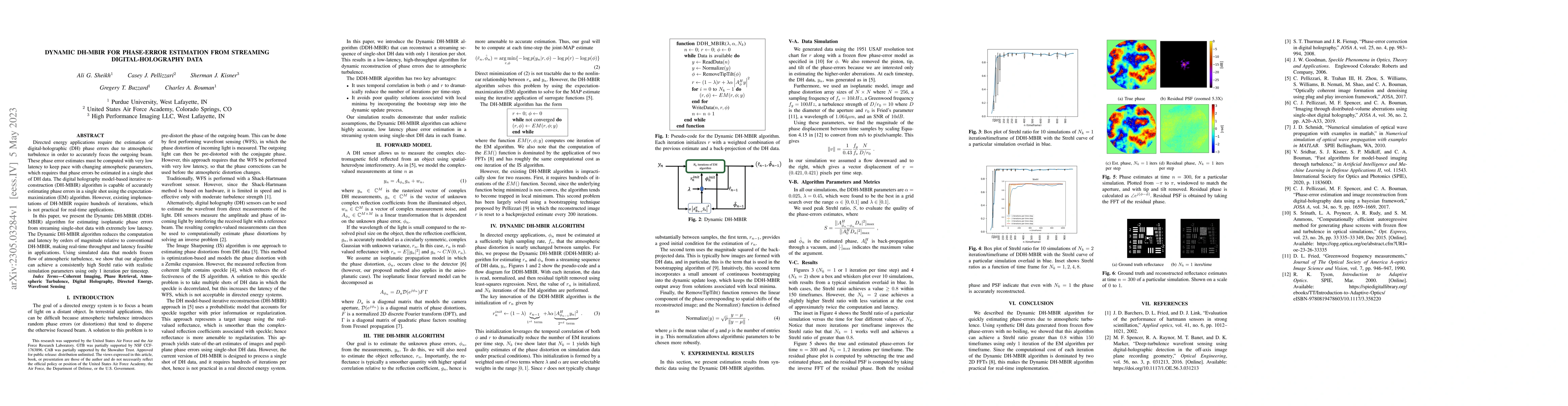 Thumbnail for Dynamic DH-MBIR for Phase-Error Estimation from Streaming
  Digital-Holography Data