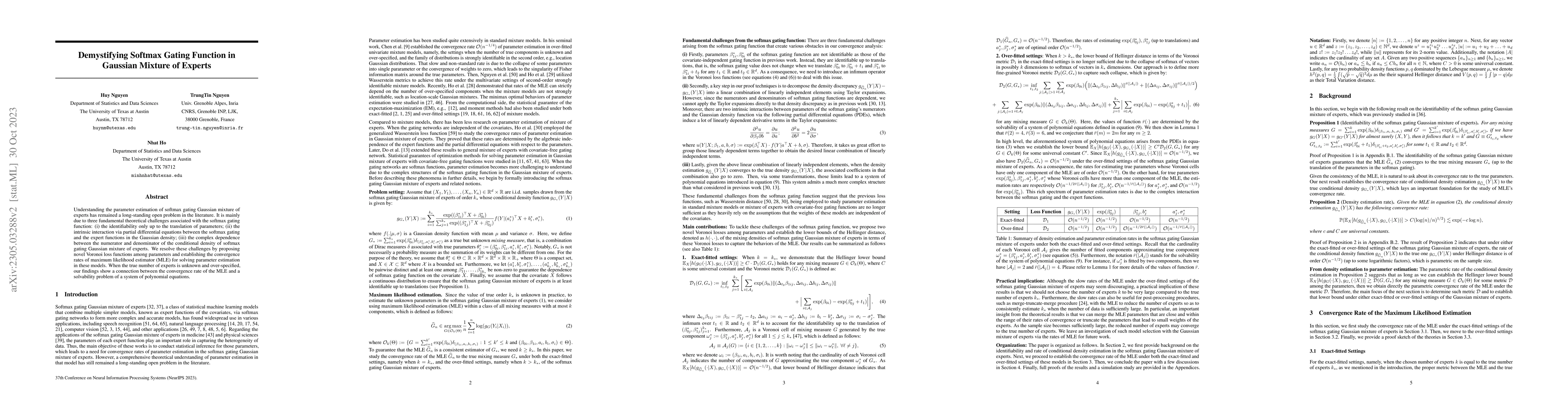 Thumbnail for Demystifying Softmax Gating Function in Gaussian Mixture of Experts