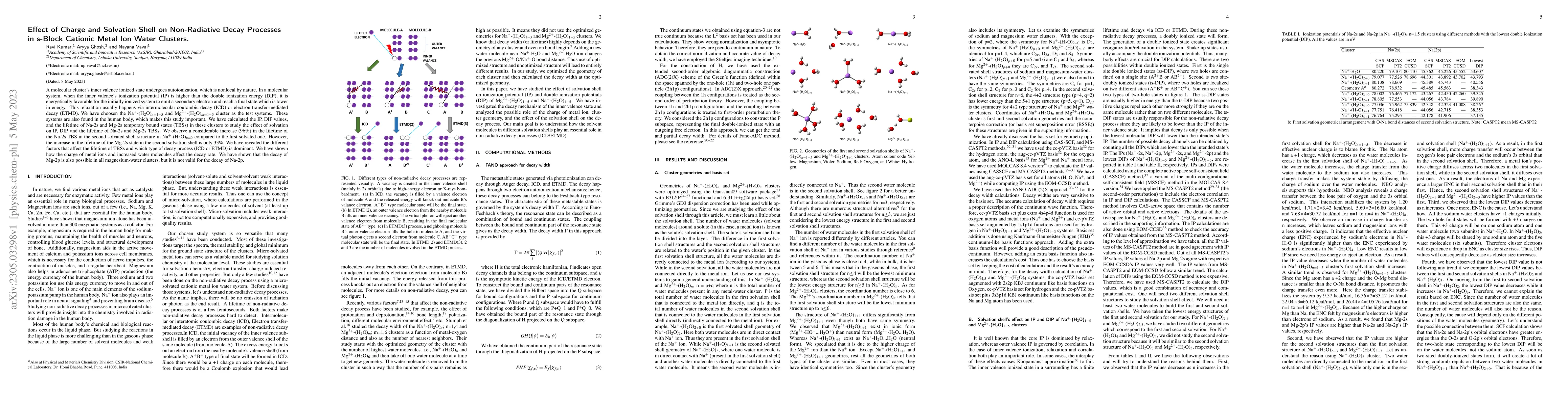 Thumbnail for Effect of Charge and Solvation Shell on Non-Radiative Decay Processes in
  s-Block Cationic Metal Ion Water Clusters