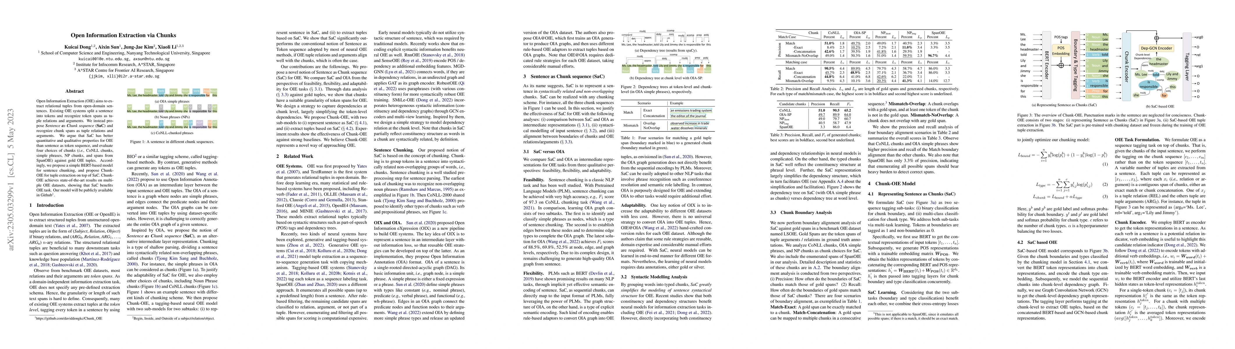 Thumbnail for Open Information Extraction via Chunks