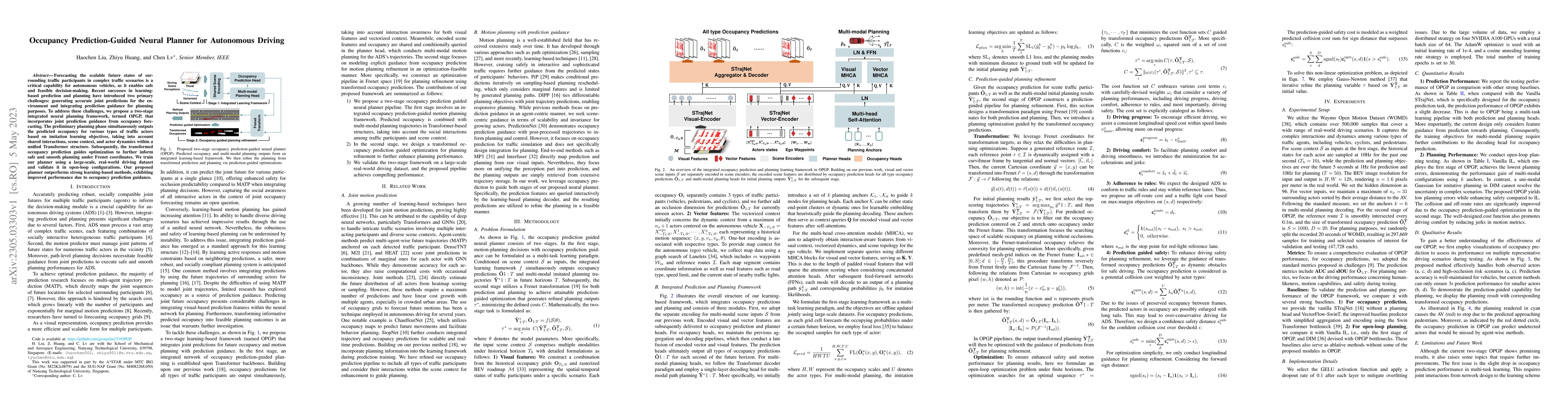 Thumbnail for Occupancy Prediction-Guided Neural Planner for Autonomous Driving