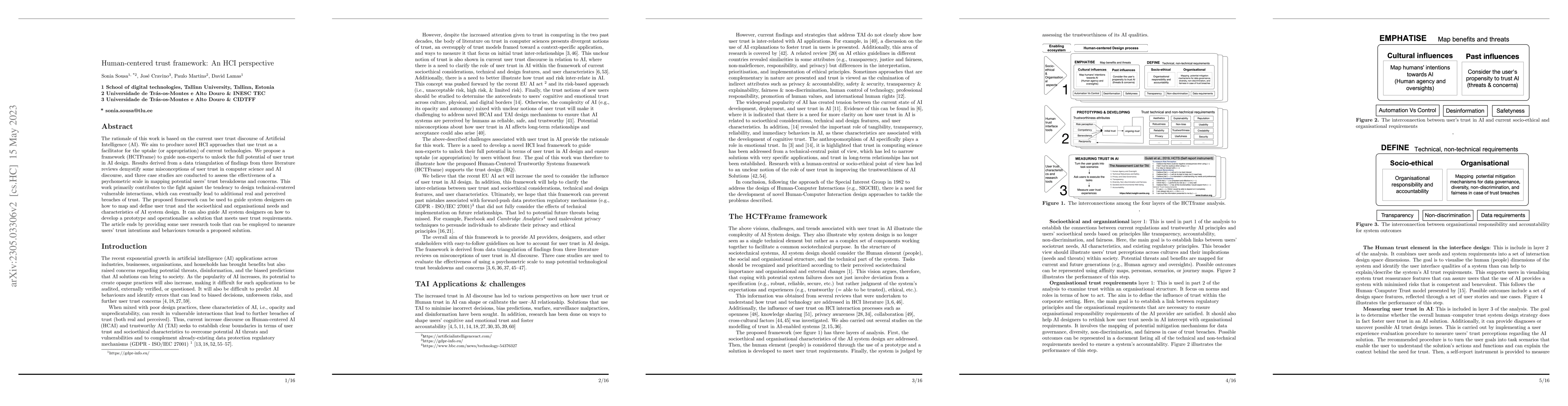Thumbnail for Human-centered trust framework: An HCI perspective